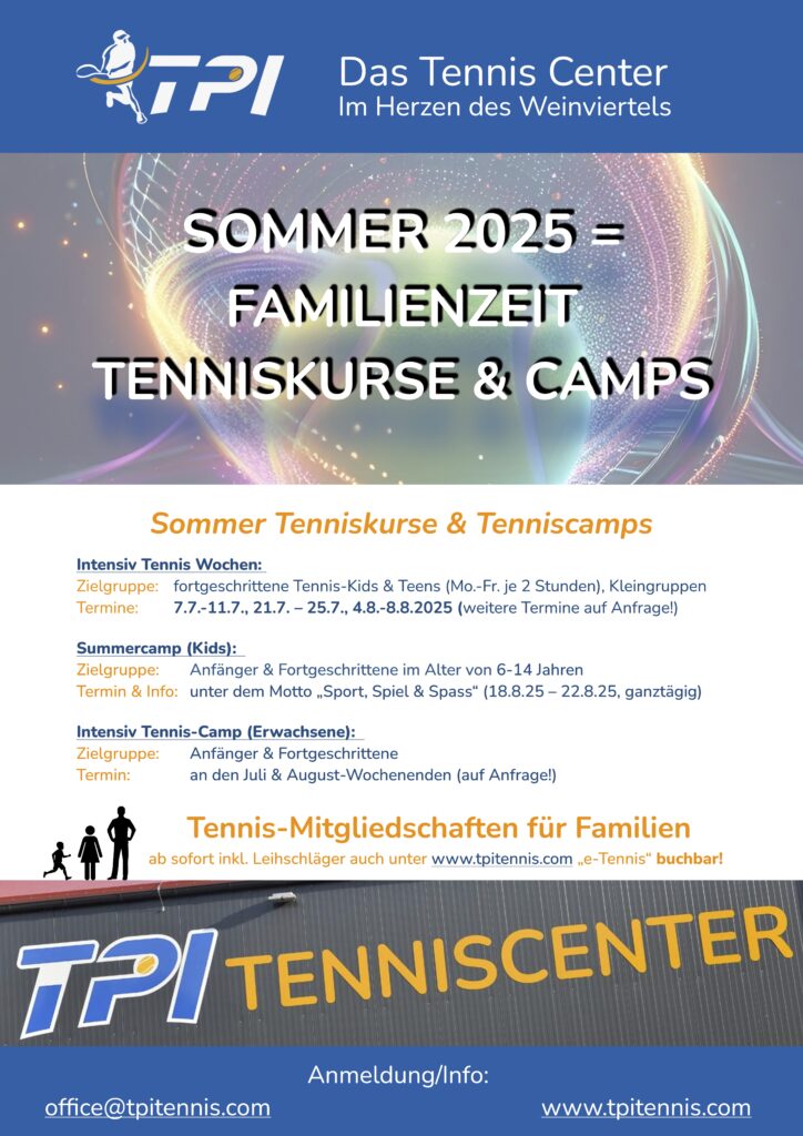 Tennis Kindertennis Familiensport Erwachsenenkurs Sport Tennis Hollabrunn TPI TENNIS CENTER Freizeitprogramm