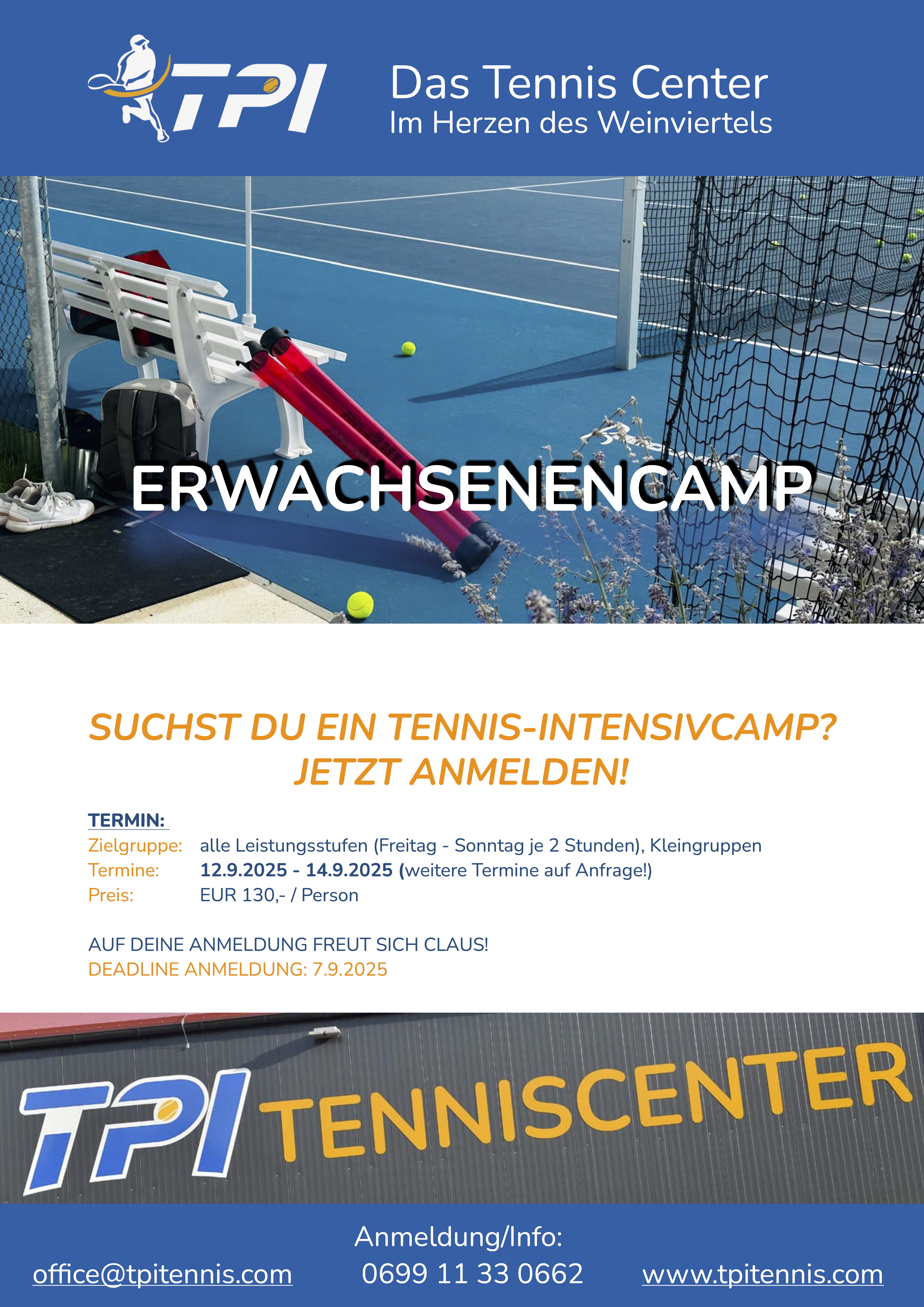Erwachsenencamp TPI TENNIS Center Hollabrunn Rihacek