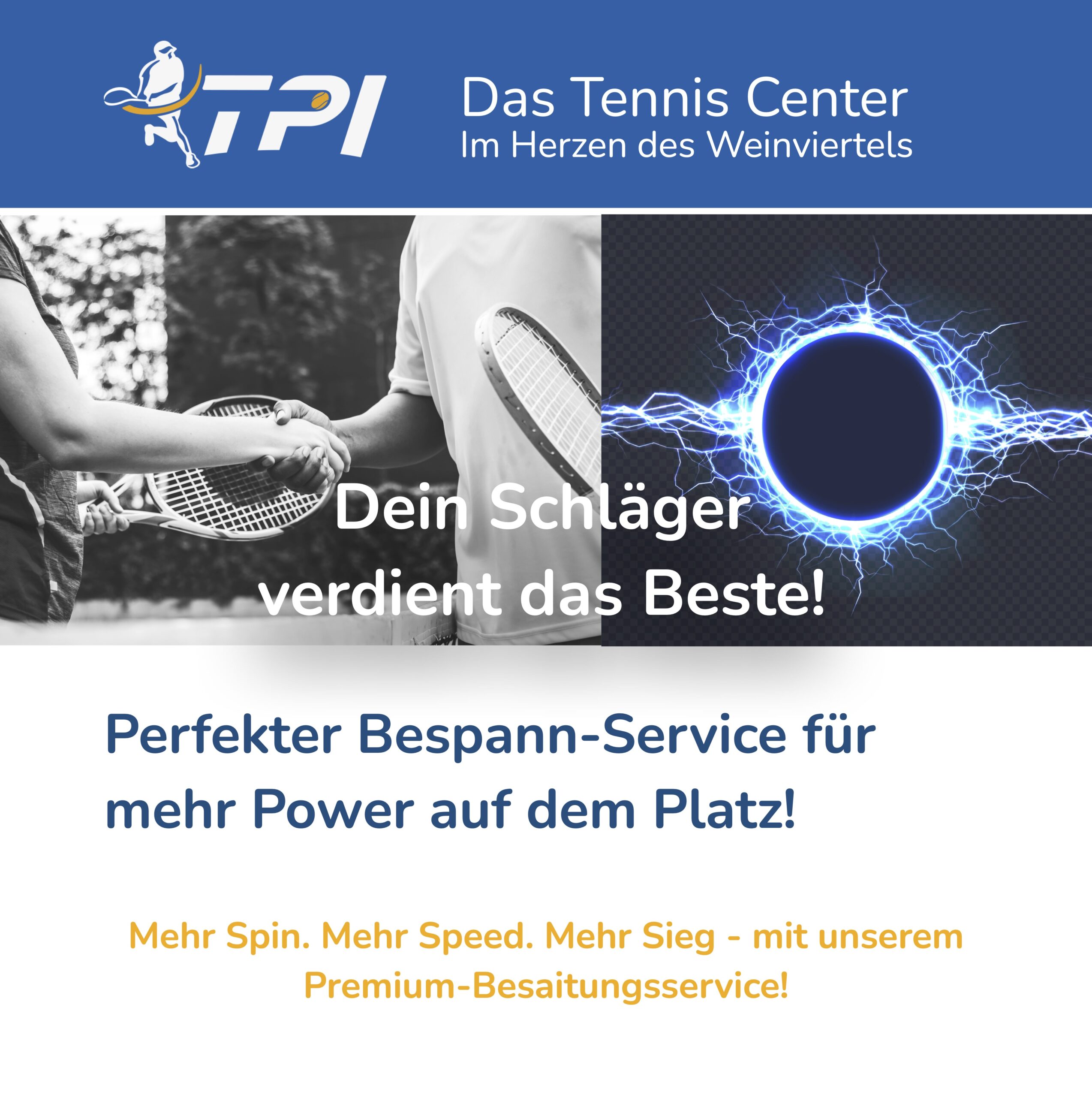 Tennisschläger Besaitung Bespannung Tennis Hollabrunn Rihacek TPI TENNIS CENTER Tenniscenter Tennishalle