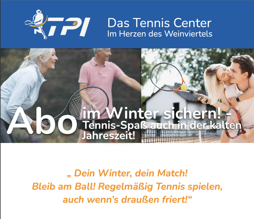 Tennishalle Freiplätze Hallenplätze ganzjährig bespielbar Tennis ReboundAce Besaitung Bespannung Schlägerbespannung Rihacek Hollabrunn TPI TENNIS CENTER Gruppenkurse Kinderkurse Familientennis